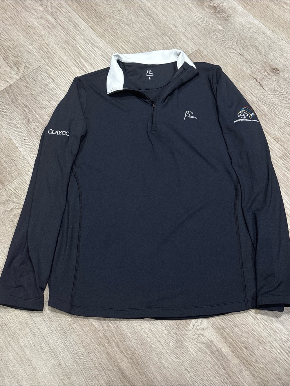 Rhoback Pullover Mens Large black Quarter Zip 1/4 Qzip Golf Performance Logo